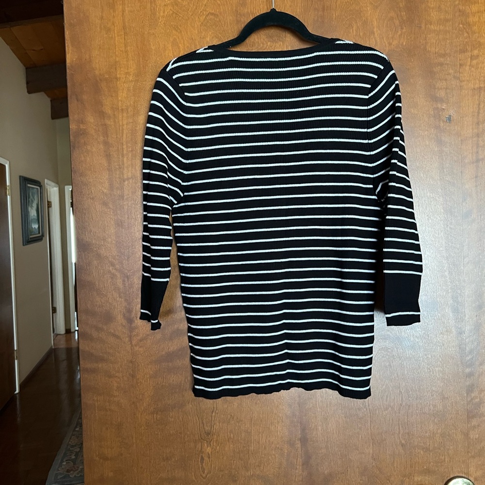 Ralph Lauren Black and White Striped Knit Top - Picture 4 of 4